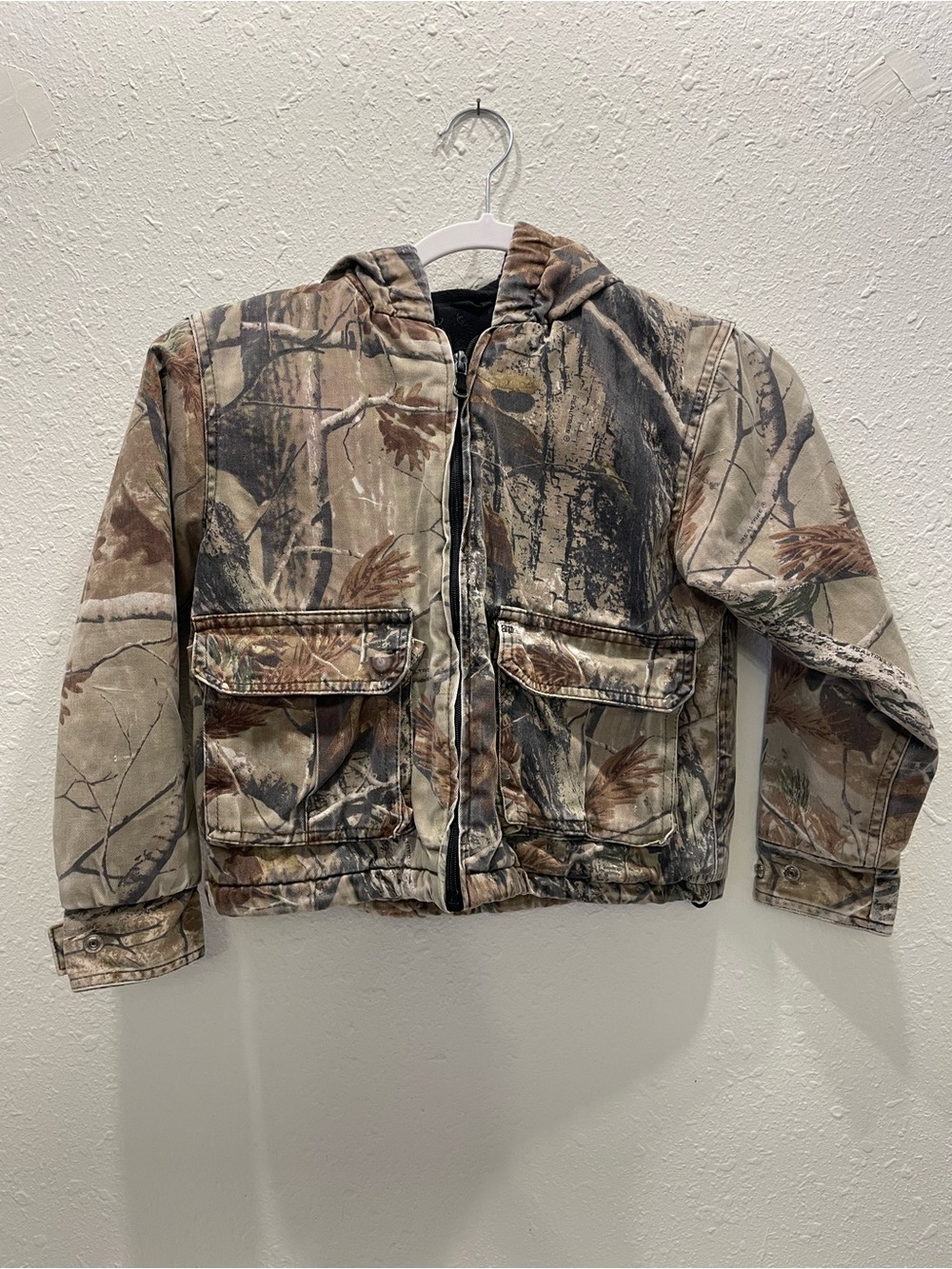 Realtree Kids Camo Hooded Puffer Jacket - Brown/Green
